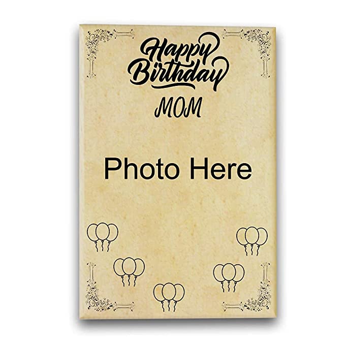Shreya Creation Personalized Wooden Engraved Happy Birthday Mom Frame for Gift