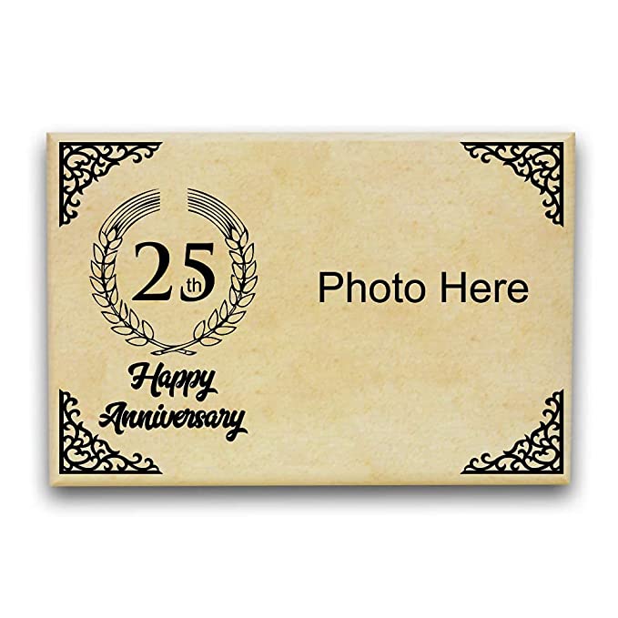 Shreya Creation ||Personalized Wooden Engraved 25th Anniversary Frame for Gift_(5X7inches)