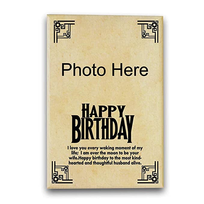Shreya Creation Happy Birthday' Personalized Engraved Rectangular Wooden Photo Plaque Gift for Boys(4X5 inches)