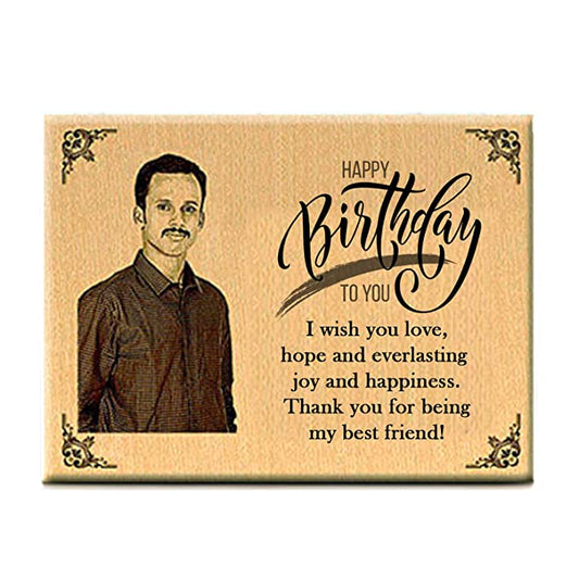 Shreya Creation Personalized Wooden Engraved Frame Happy for Husband,Boyfriend (4X5 inches)