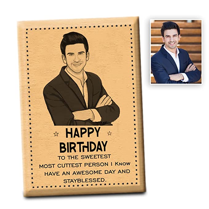 Shreya Creation Personalized Wooden Engraved Happy Birthday Frame (6x8 inches)